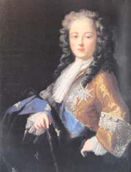 Muotokuva Ranskan kuningas Ludvig XV:stä (1710-1774) nuorena miehenä.