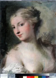"Diane" (Diana) Rosalba Giovanna Carrieran (1657-1757) pastellimaalaus noin 1746 Pushkin-museo, Moskova