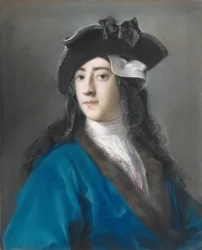 Gustavus Hamilton, toinen varakreivi Boyne, naamiaisasussa, 1730-1731 (pastelli paperille, asetettu kankaalle)