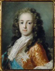 Ludvig XV, Dauphin, Saint Espritin ritarikunnan jäsenenä, jota kutsutaan myös Cordon Bleu -nimellä.