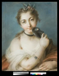 Naisen muotokuva naamiolla, n. 1720-30