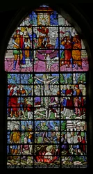 Ikkuna, joka kuvaa kohtauksia St Denisin elämästä, 1530-40