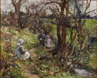 The Primrose Gatherers (öljy kankaalle)