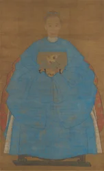 Vanhan naisen muotokuva, päivätty xinyou 1561 tai 1621.