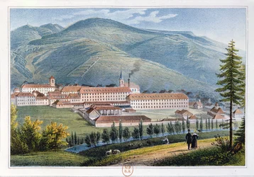Hartmannin ja Filsin tehdas, Munster, Alsace, Ranska, 1842