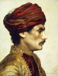 Profiilimuotokuva miehestä punaisessa turbaanissa, 1882