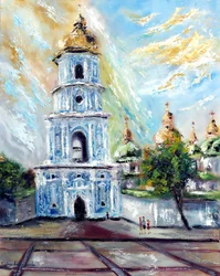 Kultainen kupoli Kiova Ukraina, 2022 (öljy kankaalle)