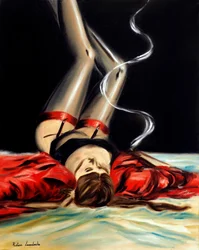 Sultry Scarlet, 2025 (öljy kankaalle)