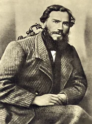 Omakuva Leon Tolstoista (1828-1910) Iasnaia Polianassa (Venäjä). Valokuvaus