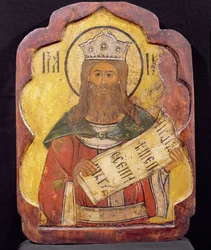 Kuningas David, ikoni, ukraina (tempera paneelissa)
