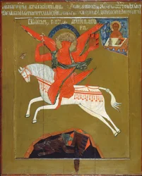 Arkkienkeli Mikael, 1700-luku (tempera paneelissa)