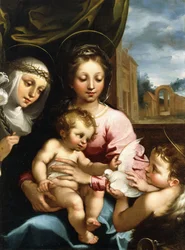 Madonna ja lapsi pikkulapsen Pyhän Johannes Kastajan ja Pyhän Katariina Sienan kanssa, n. 1597-1612