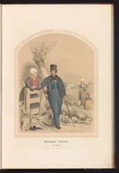Bunschotenin perinteinen puku Utrechtissa, 1857 Utrechtin maakunta. Bunschooten / XXI (otsikko esineessä)