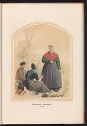 Oldenzaalin perinteinen puku Overijsselissä, 1857 Overijsselin maakunta. Oldenzaal / XXXIII (otsikko esineessä)