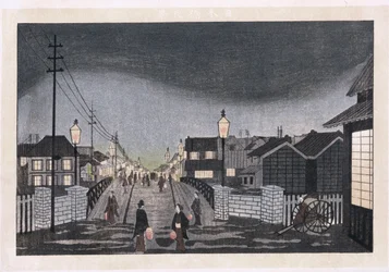 Night View, Nihonbashi (värillinen puupainatus)