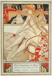 Mainosjuliste Hart Schaffner & Marx, Makers of Fine Clothes for Men, n. 1925 (värilitho) & Marx makers of Fine Clothes for Men, USA, S.N. Abbott (s.1874) n. 1925 (juliste)