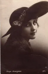 Vera Kholodnaja, venäläinen mykkäelokuvanäyttelijä, 1917.