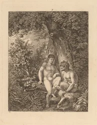 Kaksi satyyriä metsässä, 1777.