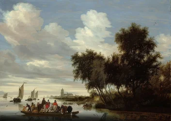 Jokimaisema lautalla. 1649