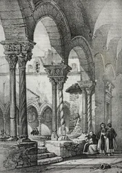 Pyhän Dominicin kirkon luostari, Palermo, Salvatore Puglian litografia Poliorama Pittorescosta, n:o 11, 23. lokakuuta