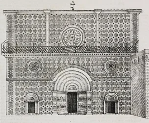 Santa Maria di Collemaggion basilikan julkisivu, L