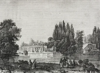Lazienki Palace, Varsova, Puola, Salvatore Puglian litografia Poliorama Pittorescosta, n:o 48, 9. heinäkuuta