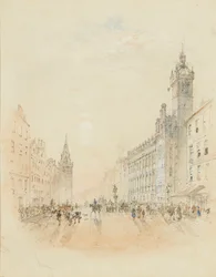 Trongate, Glasgow (lyijykynä ja vesiväri)
