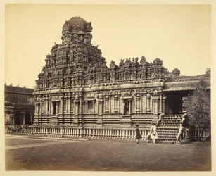 Näkymä Subrahmanya-temppelille lähellä Pagodia, Tanjore