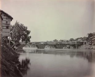 Bridge of Shops, Srinagar, Kashmir, 1864.