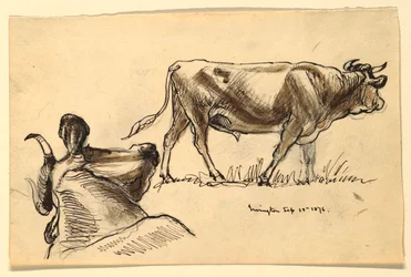 Piirustus, luonnokset. Karja, Irvington, syyskuu 1876.