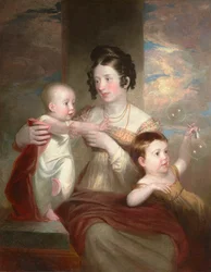 Muotokuva rouva Morsesta ja kahdesta lapsesta 1824 (Öljy kankaalle)