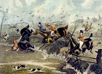 Grand Leicestershire Fox Hunt, levy 3, kaiverrus Charles Hunt (väri litho)