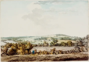 The Old House at Grange and Barber Wood, 1787 (kynä ja muste ja wc paperilla)