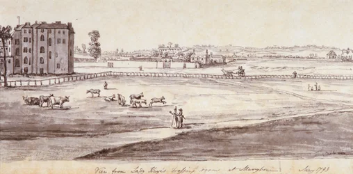 "Näkymä Lady Kayen pukuhuoneesta Marylebonessa", 1793