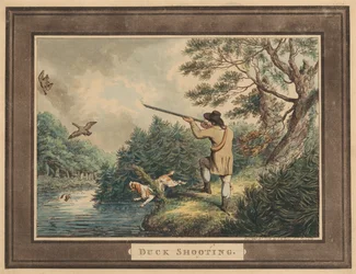 Metsästys, ampuminen jne. [kuuden teoksen sarja]: 1. Sorsastus