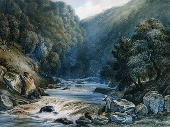On the Dart (akvarelli paperille)