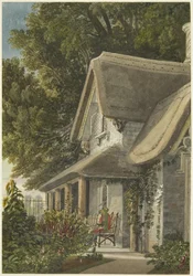 The Lodge, Broomwell House, Brislington, n. 1824 (kynä ja akvarelli paperilla)