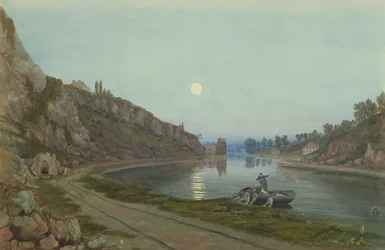 Uusi ja vanha Hotwell Houses kuunvalossa, n. 1825