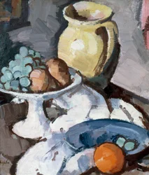 Keltainen kannu, noin 1930 (öljy kankaalle)