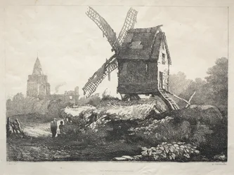 Sarja muinaisia rakennuksia ja maaseutumökkejä Pohjois-Englannissa: At Crowland, Windmill, 182