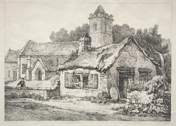 Sarja muinaisia rakennuksia ja maaseutumökkejä Pohjois-Englannissa: Ayton, 1821.
