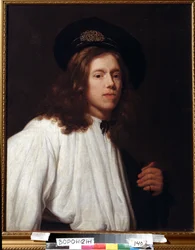 ""Autoportrait" (omakuva) Peinture de Samuel Dirksz van Hoogstraten (1627-1678) 17eme siecle Musée des Beaux Arts Ivan Kramskoy (ou Kramskoi) ja Voronej (Voronezh), Venäjä.