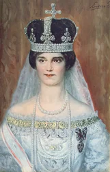 Bourbon-Parman Zitan kruunajaismuotokuva Unkarin kuningattarena, 1917