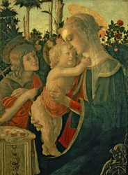 Madonna ja lapsi Pyhän Johannes Kastajan kanssa (öljy paneelissa) (katso lisätietoja numeroista 93885, 93887)