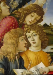 Maria mit Kind und fünf Engeln