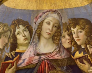 Maria mit dem Kinde und sechs Engeln