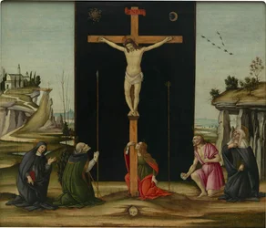 Ristiinnaulitseminen pyhien kanssa, n. 1490.