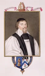 John Jewelin (1522-71) muotokuva Salisburyn piispan kirjasta "Memoirs of the Court of Queen Elizabeth", julkaistu vuonna 1825 (wc ja guassi paperilla)