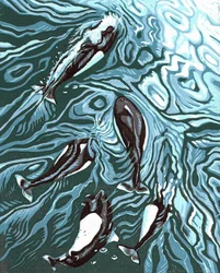 Wake Riders, 2016 (Linoleikkaus)