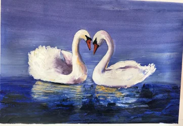 Joutsenet, 2019 (akryyli)